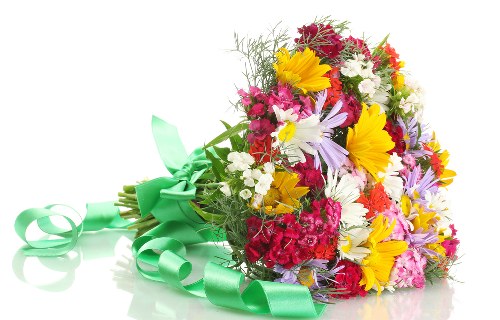 Beautiful fresh flowers arranged in a bouquet